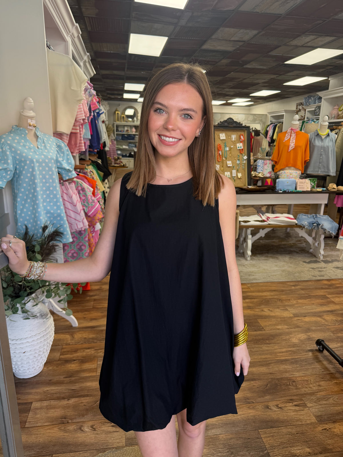 Black Bubble Mini Dress