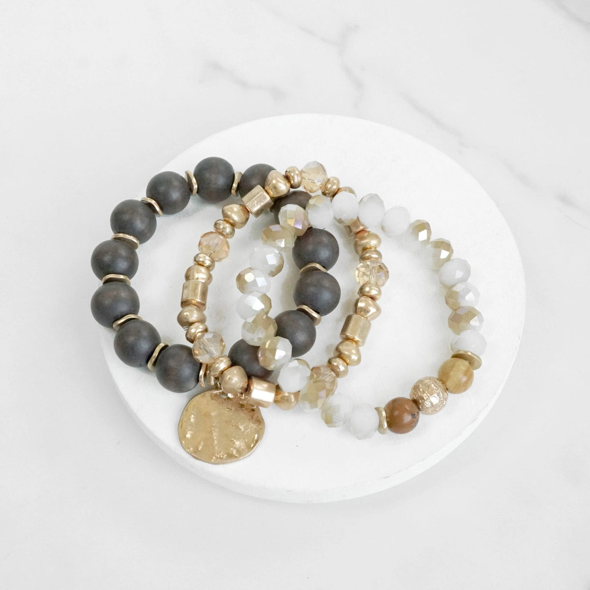 Boho Beads Coin Bracelet Set