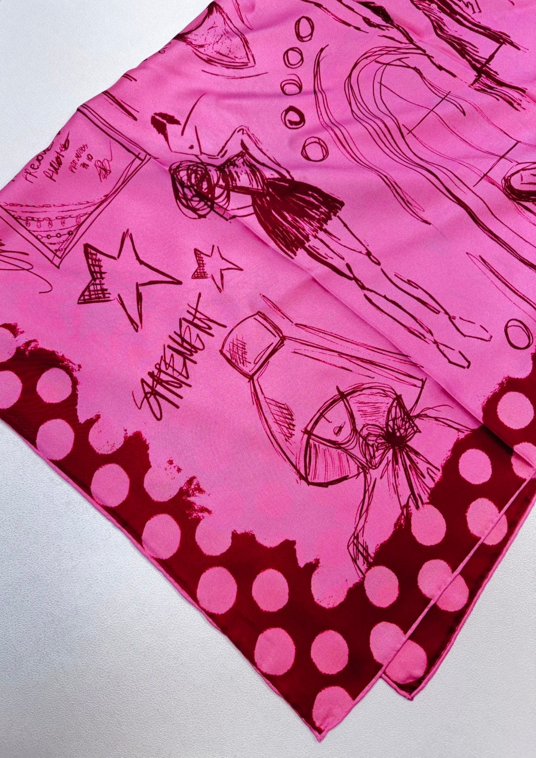Fashion Silk Sketch Scarf 36x36