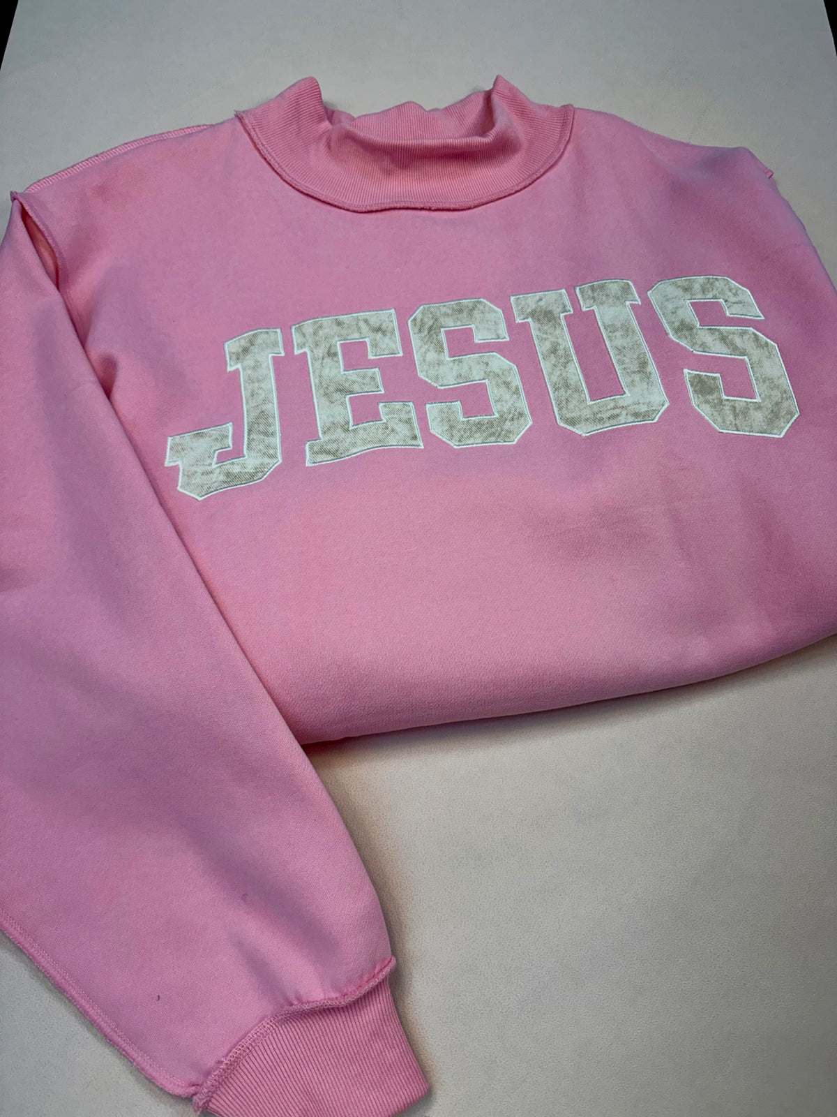 JESUS Camo Embroidered Mock Neck Sweatshirt