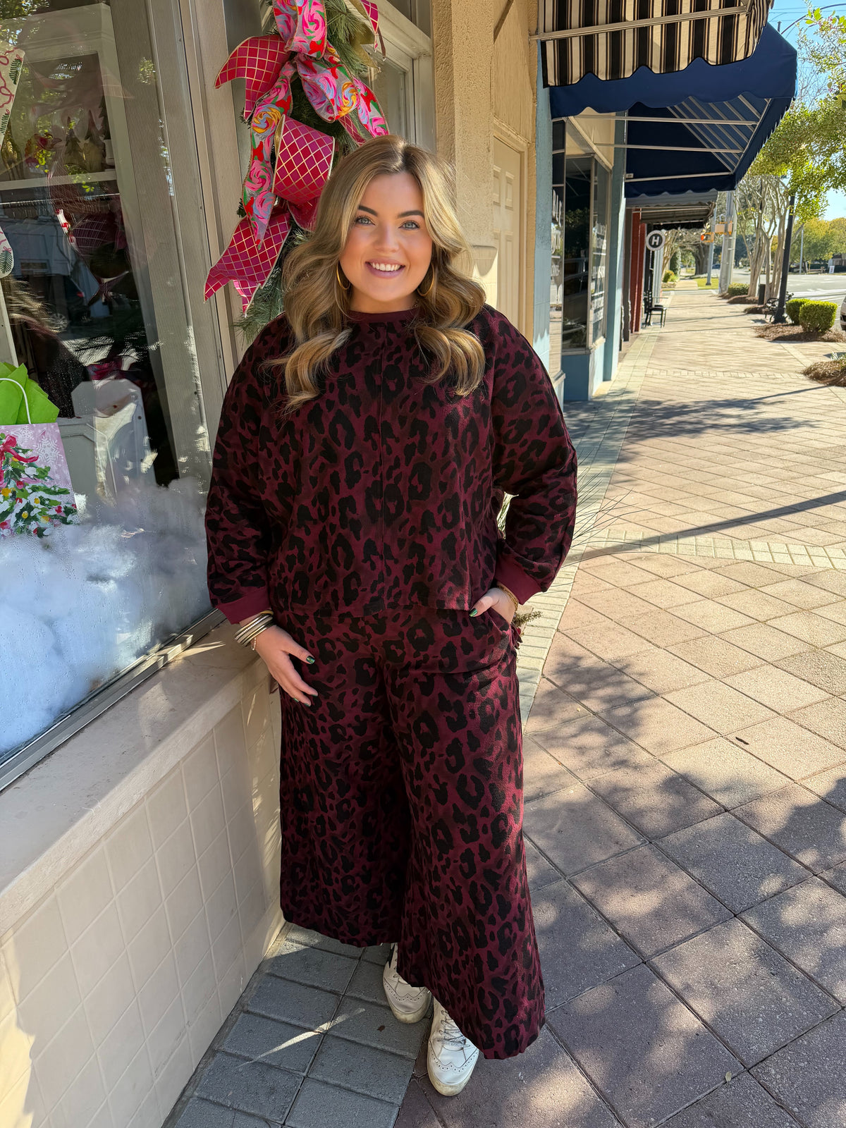 Burgundy Leopard Set