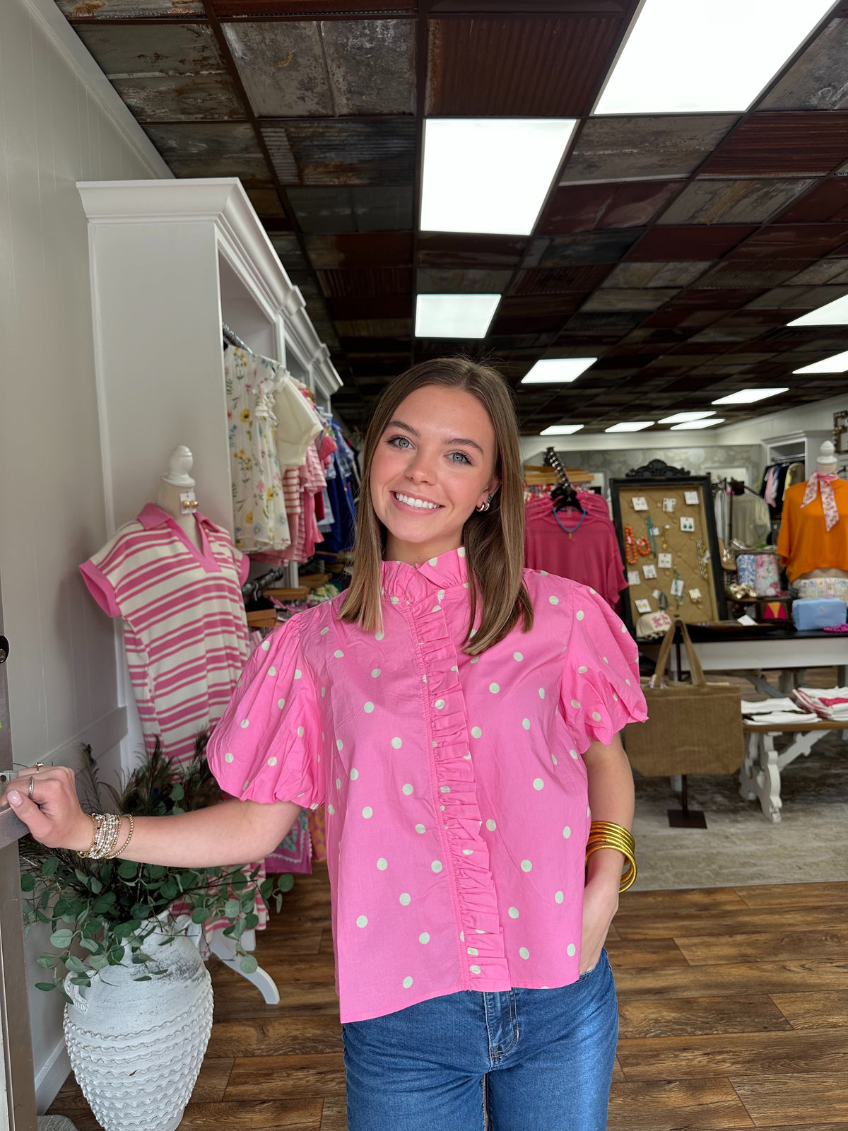 The Pink Polka Dot Top