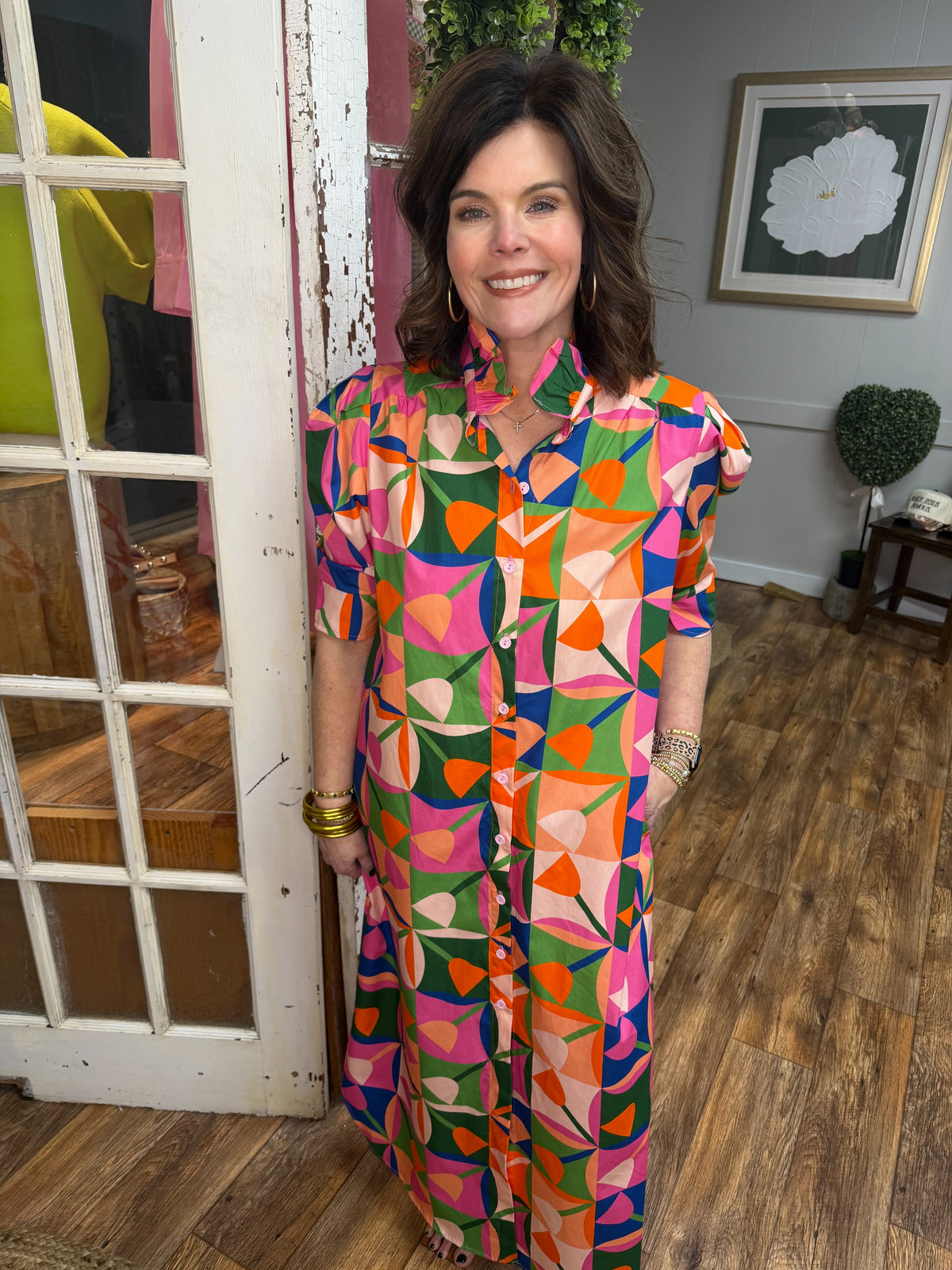 The Nina Midi Dress in Petal Pop