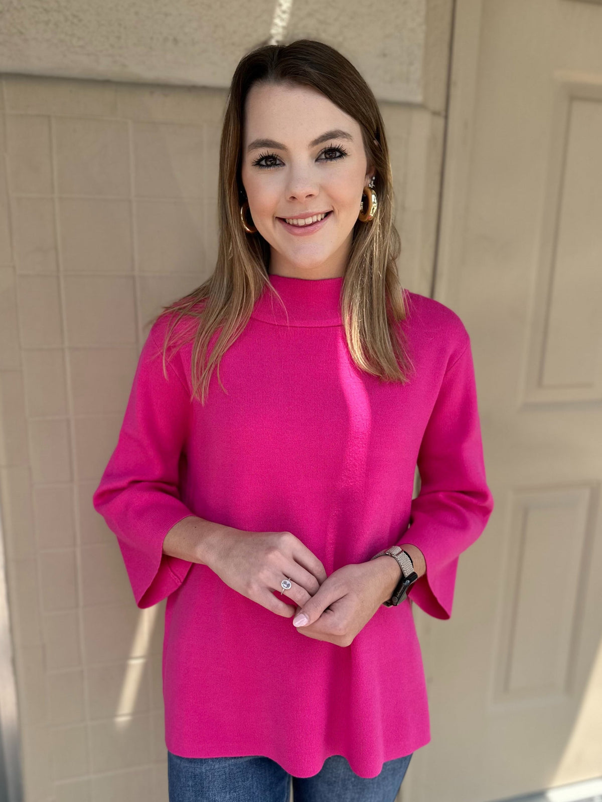 The Amy Sweater in Fuchsia