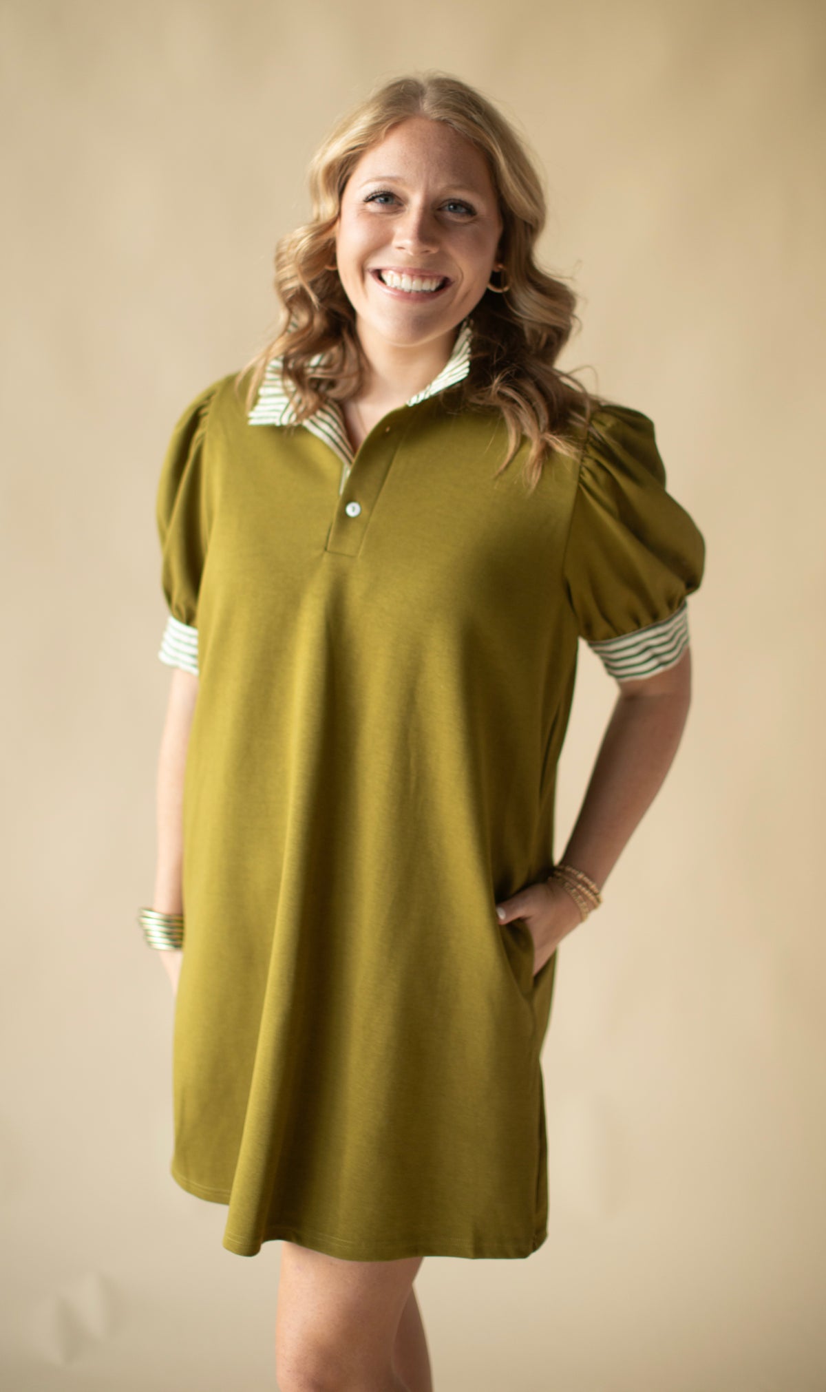 The Addy Dress in Olive