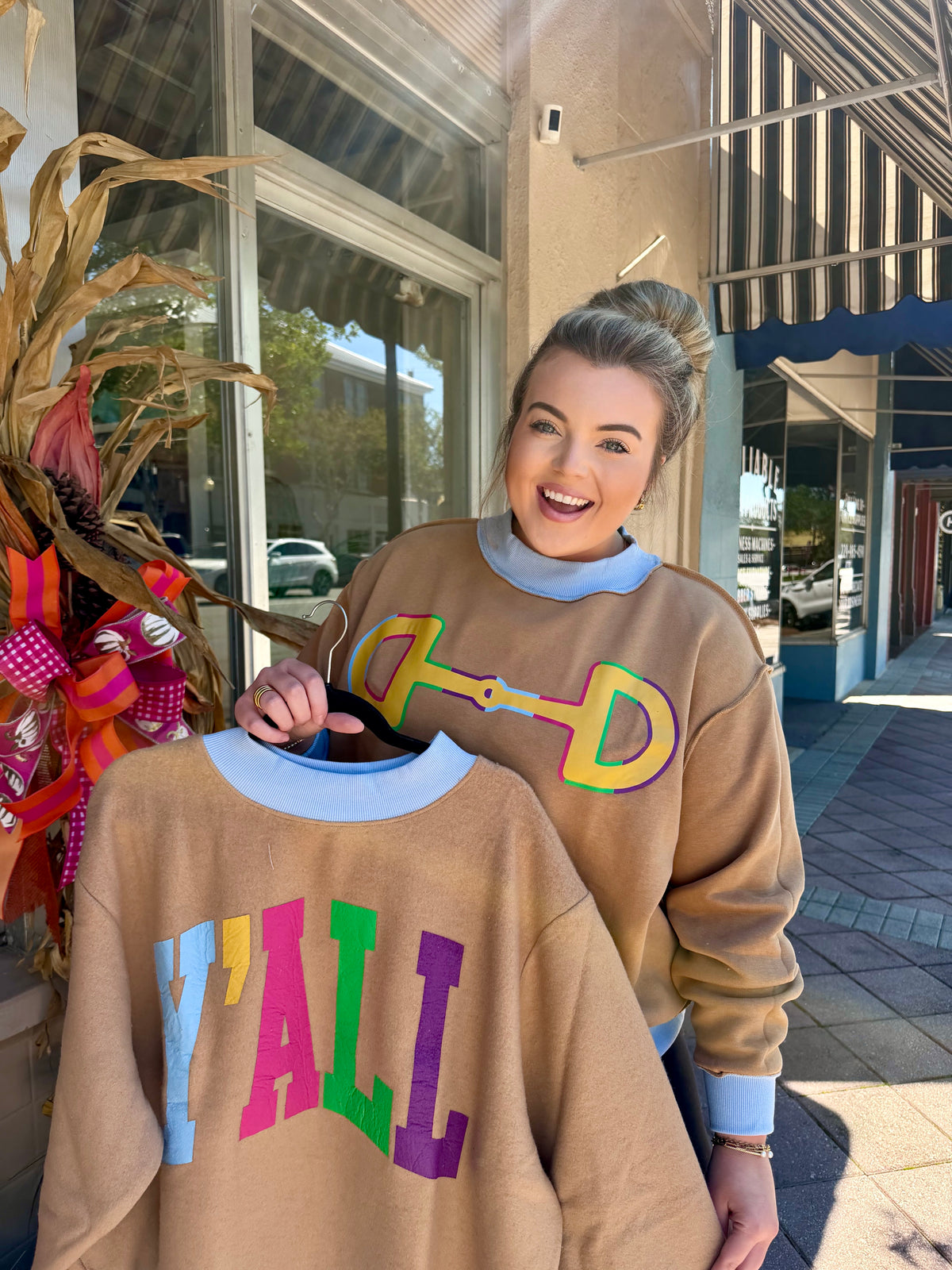 Y'all Two Sided Mock Neck Sweatshirt
