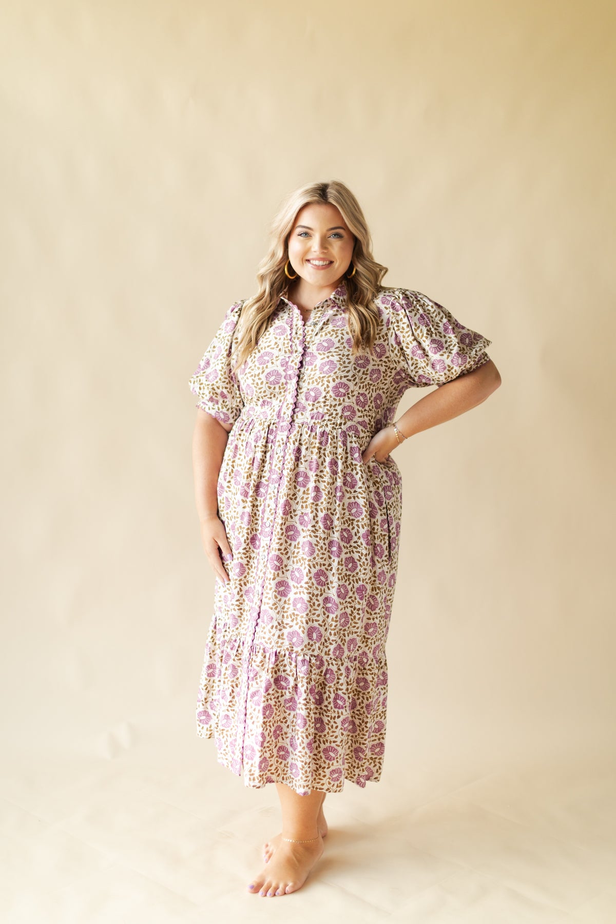 Pretty in Purple Floral Midi
