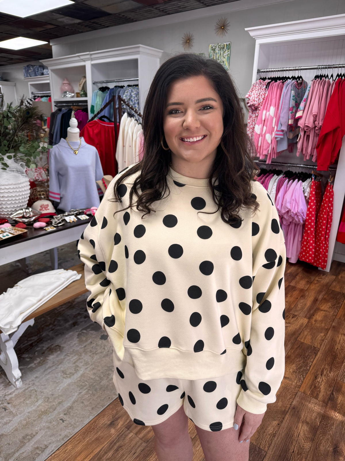 Cream Polka Dot Shorts