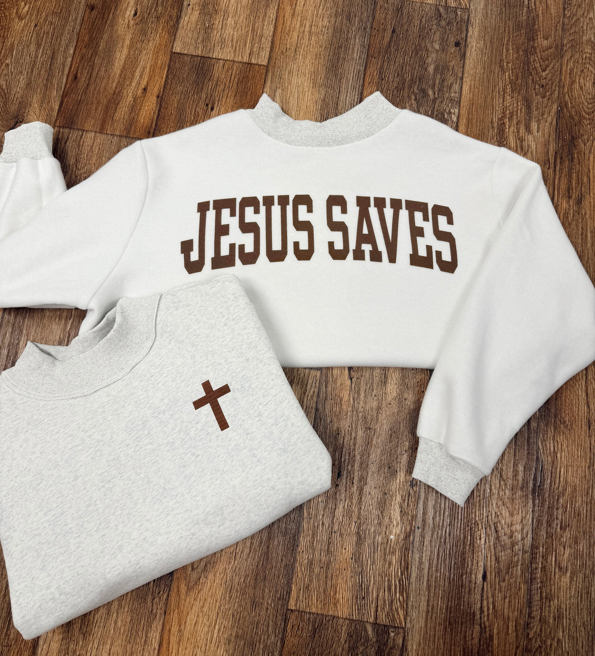 Jesus Saves Reversible Mockneck Sweatshirt