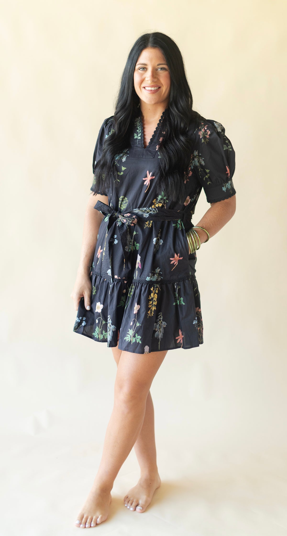 Black Floral Mini