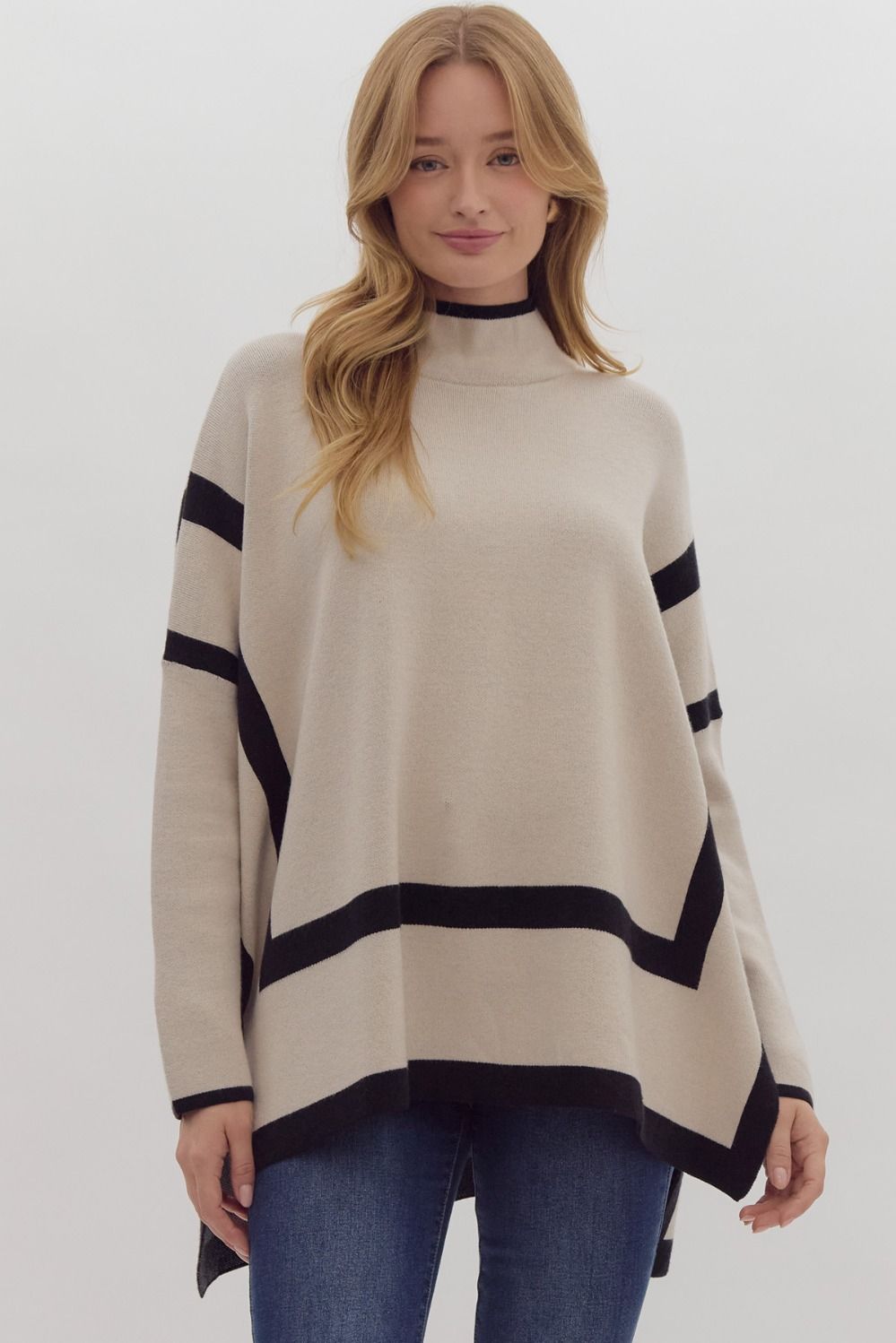 Ecru Mock Neck Sweater