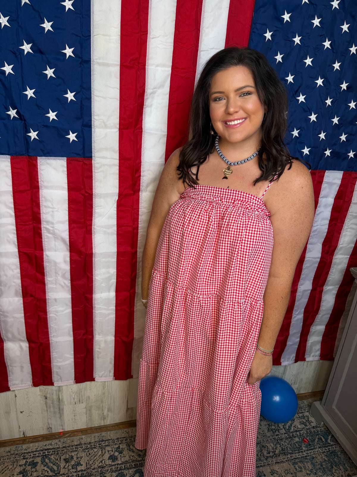 The Red Gingham Maxi Dress