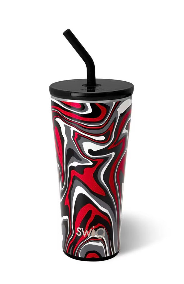 Fanzone Black + Red Straw Tumbler (32oz.)