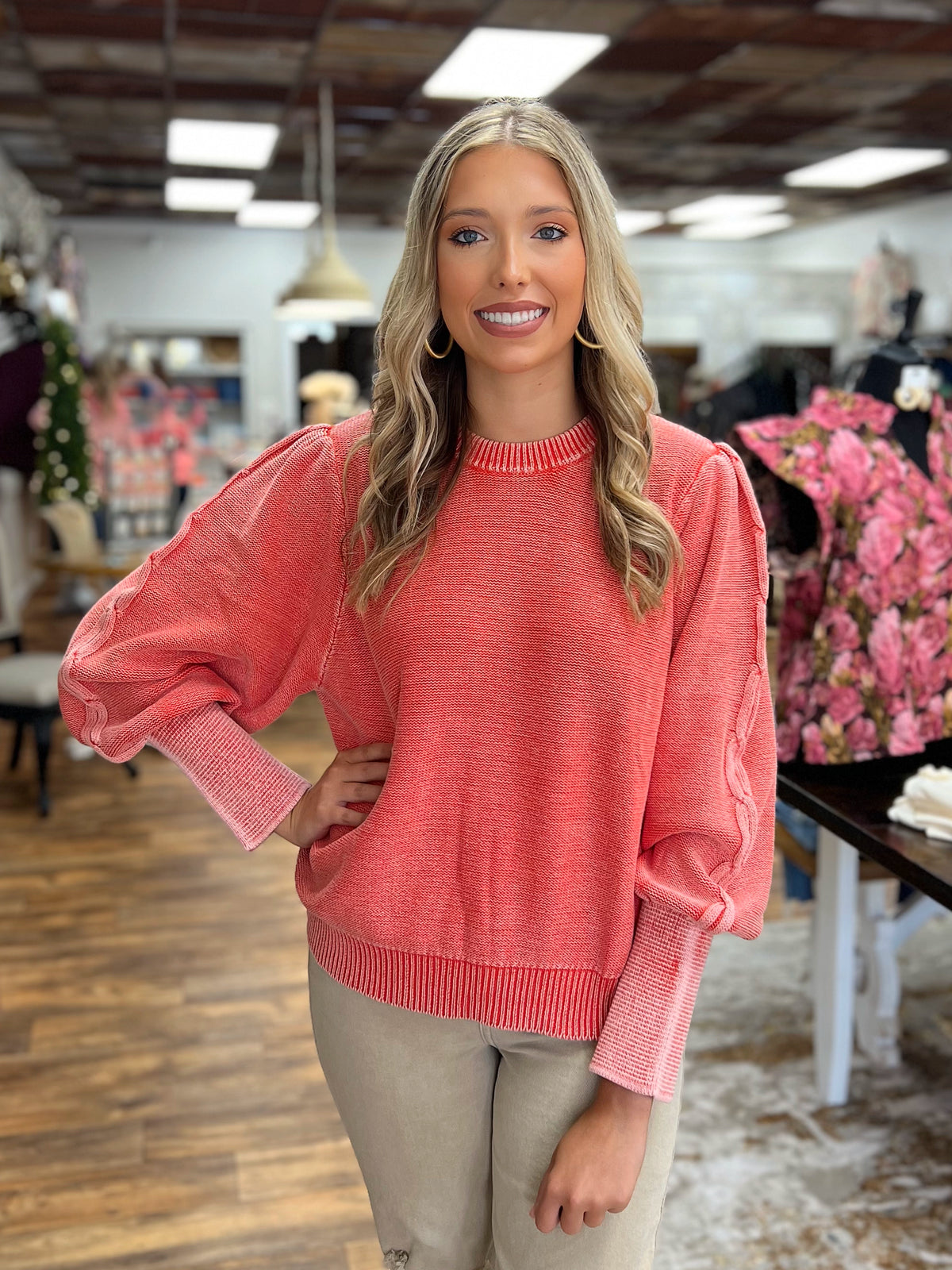 The Everyday Sweater in Boho Red