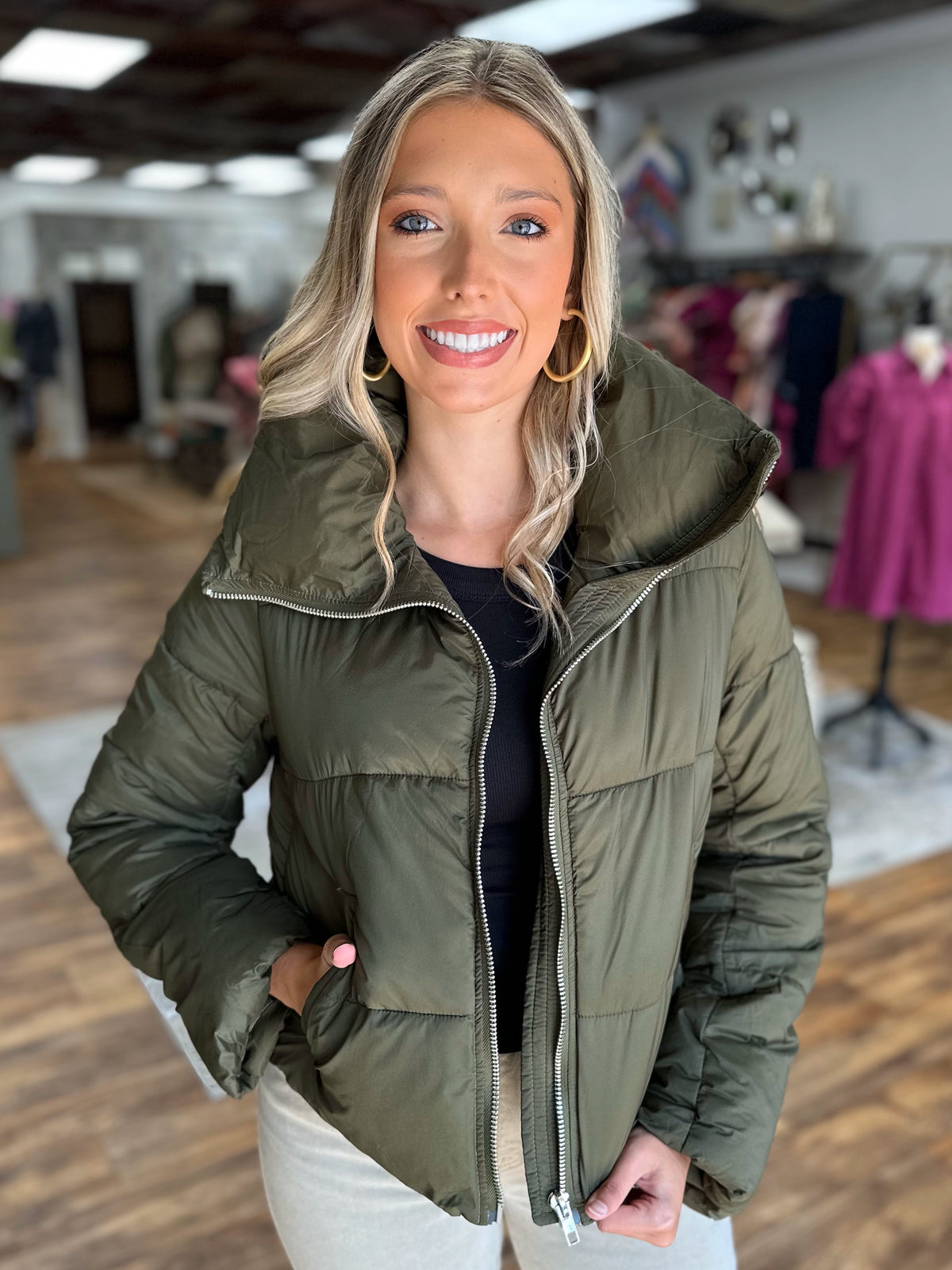 The Olive Puffer Jacket