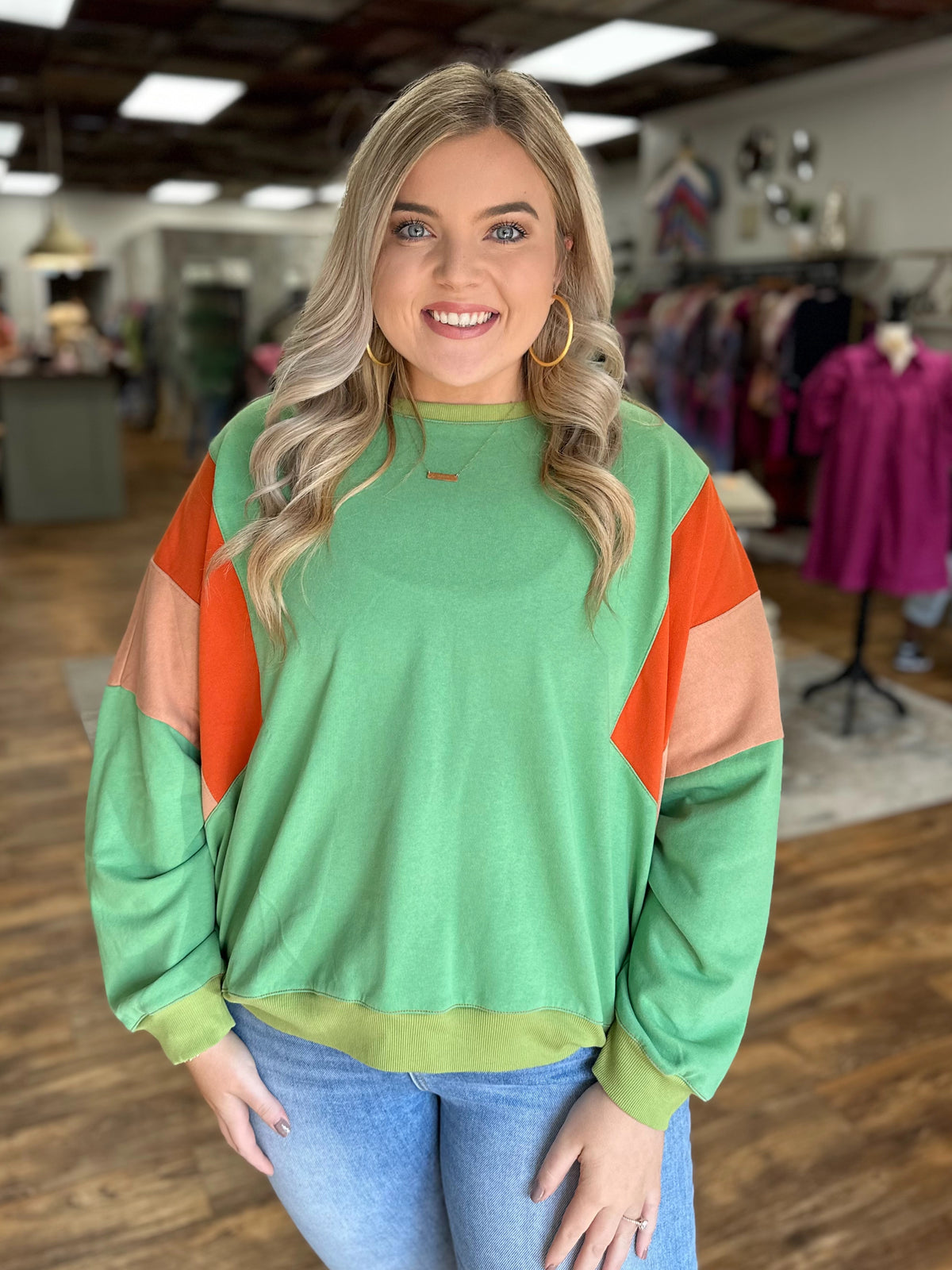 Oversized Pullover in Apple Green