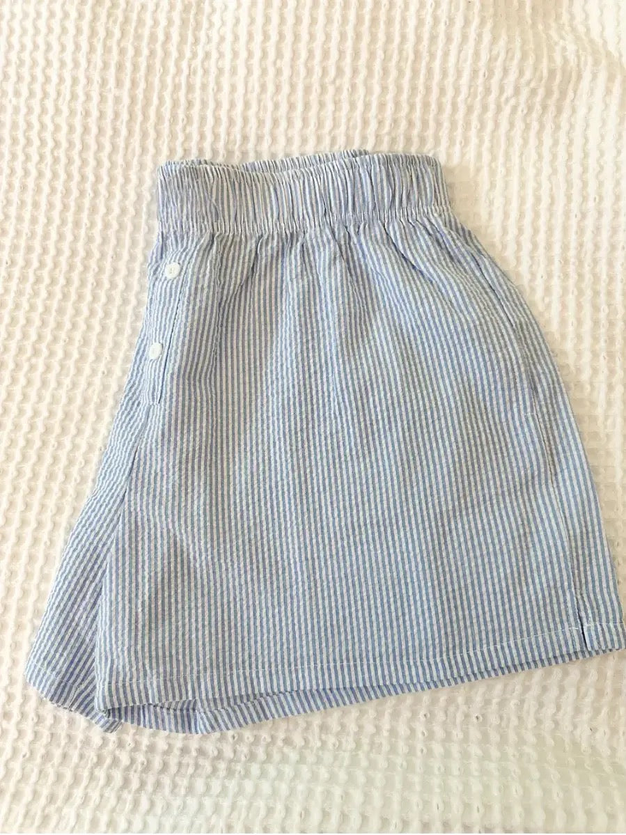 Blue Seersucker Everyday Boxer Shorts