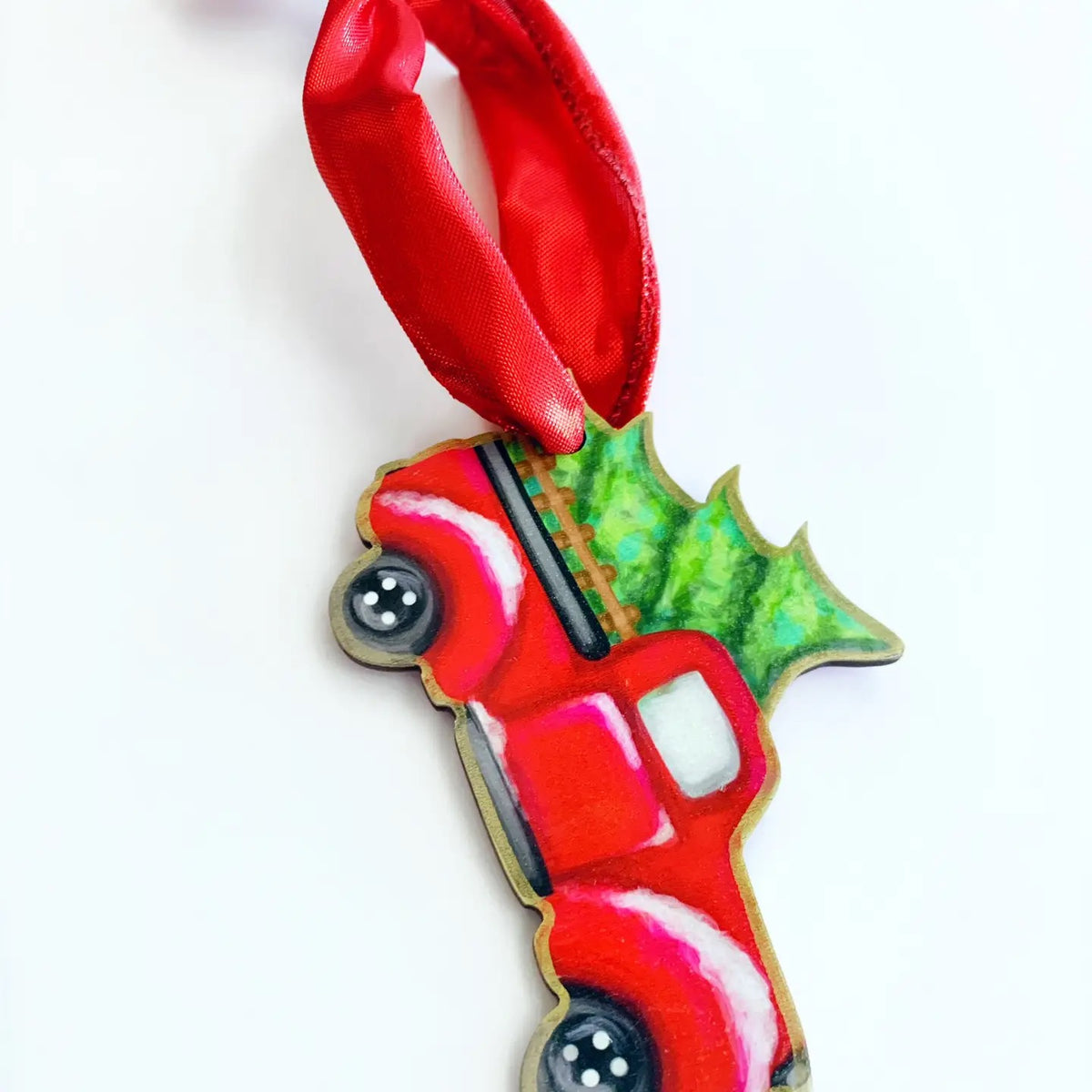 Whimsical Christmas Ornament Holiday Decor - Red Truck