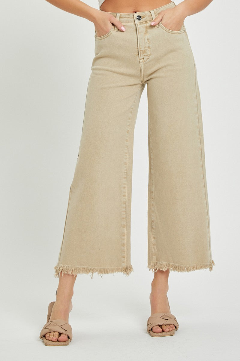 Tummy Control High Rise Crop Wide Pants