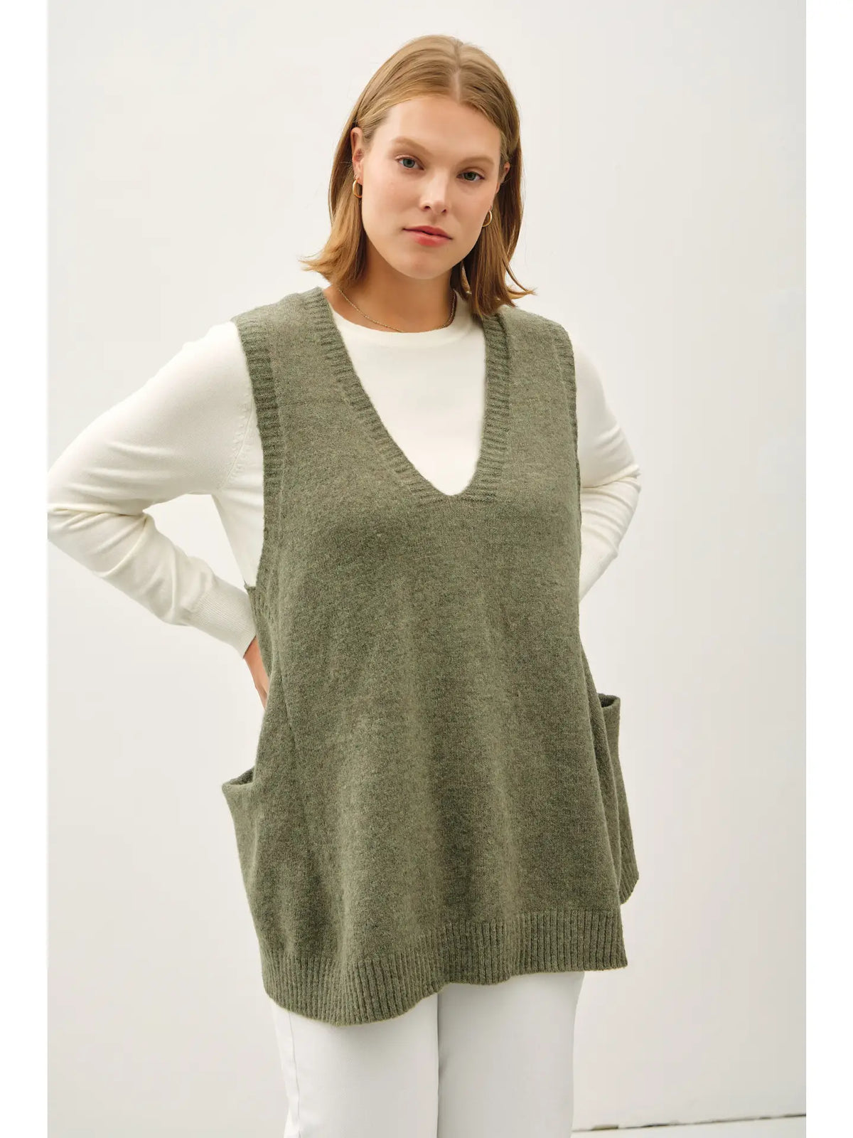 Oversized Plus Sweater Vest