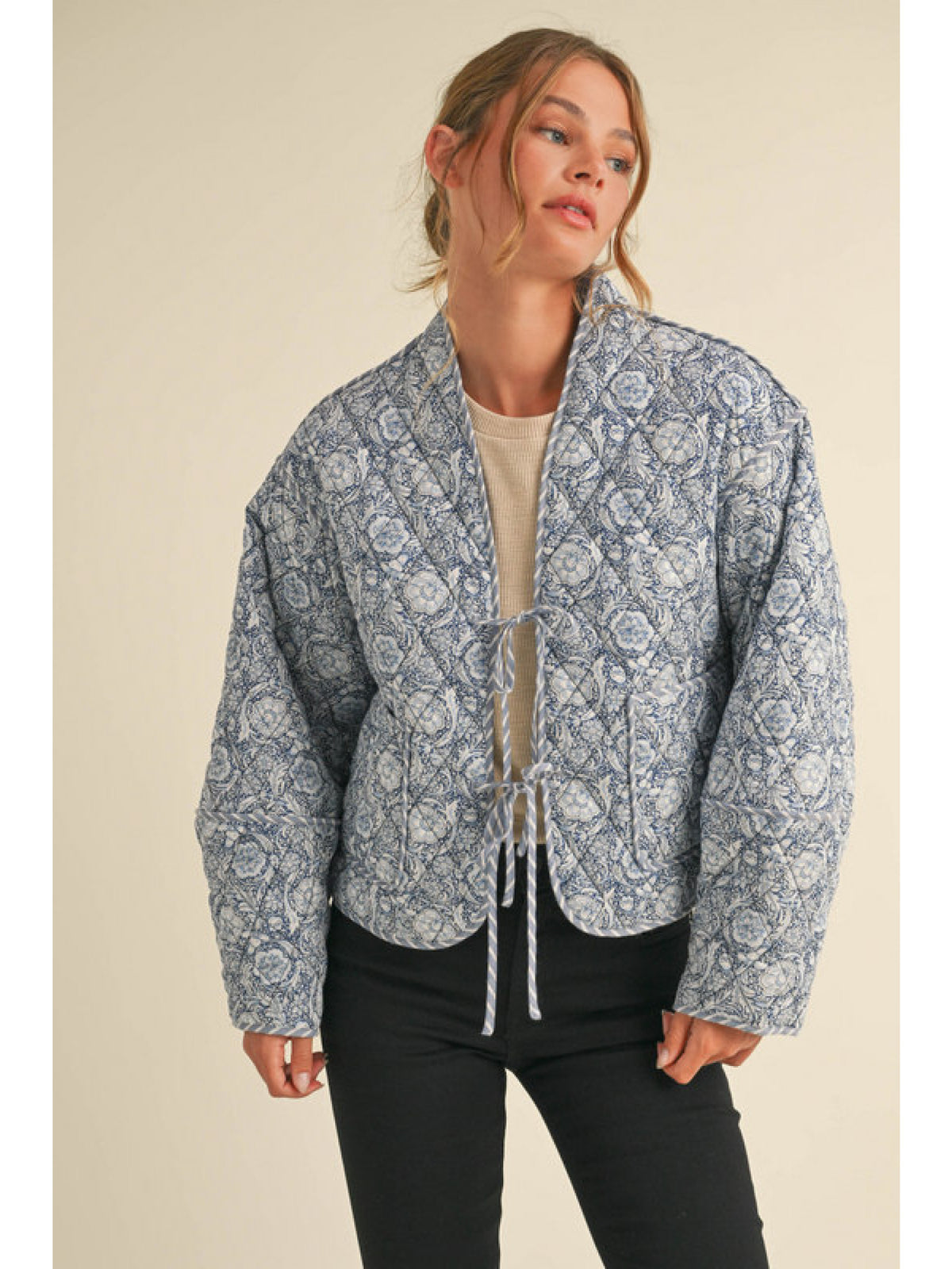 Blue and White Quilted Jacket