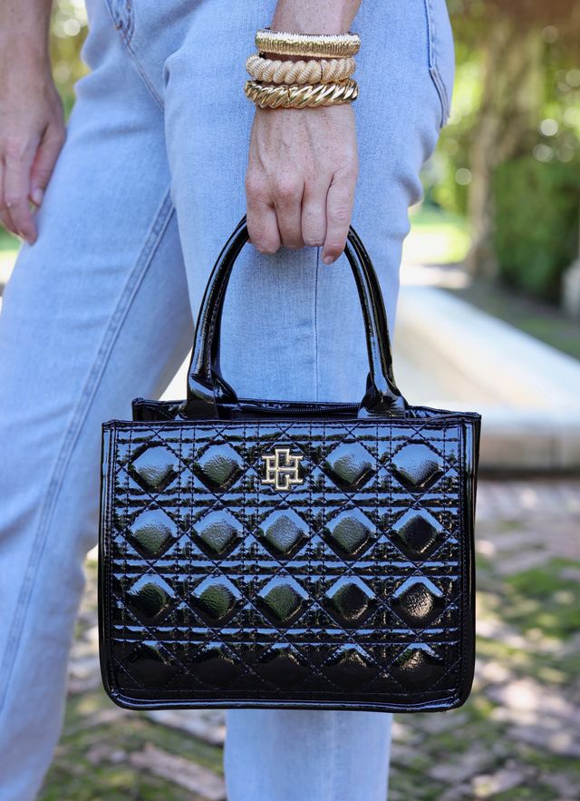 Ricky Mini Tote in Black Patent