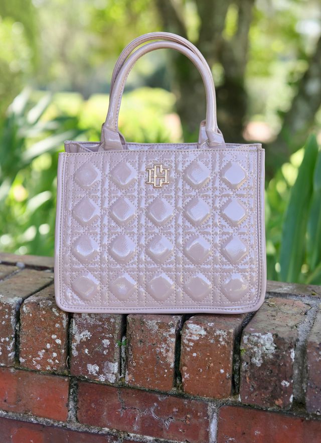 Ricky Mini Tote in Taupe Patent