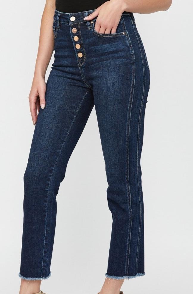 Side Panel Crop Jeans Live in Dark