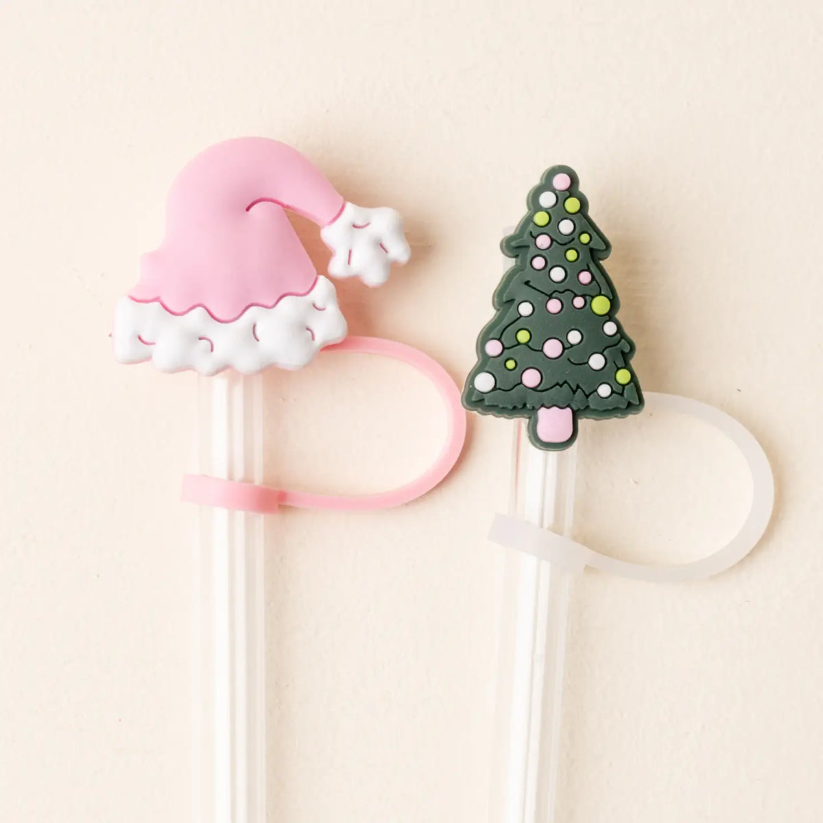 Straw Topper Set- Santa Baby