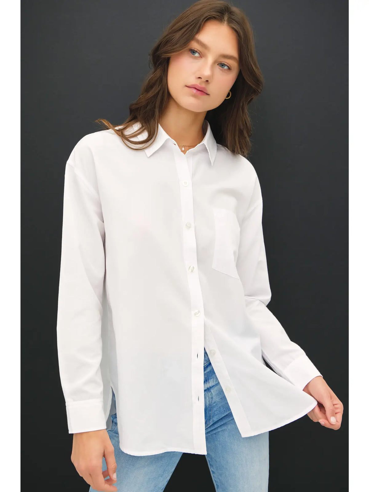 Solid White Button Down Shirt