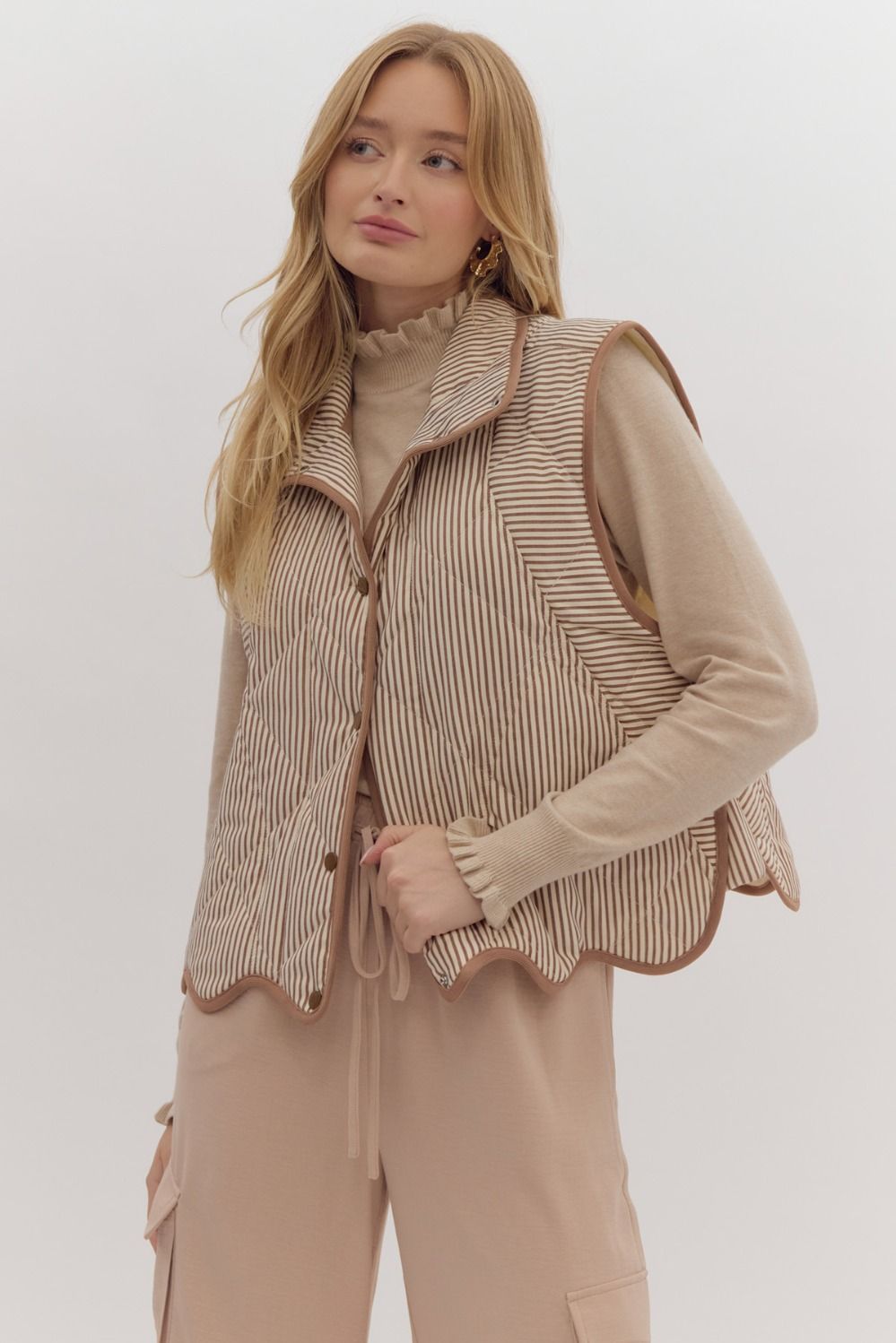 The Striped Vest in Brown