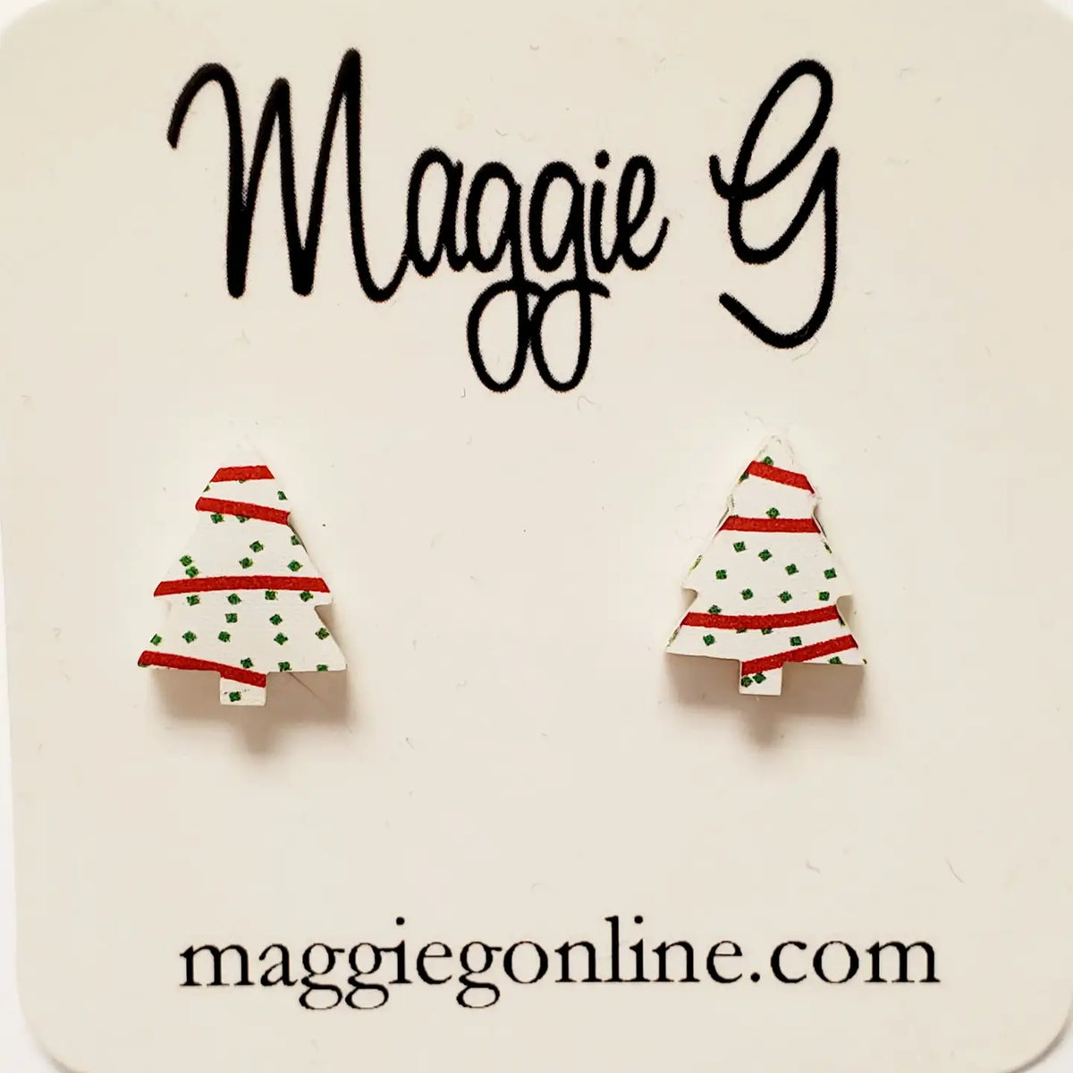 Christmas Tree Cake Stud Earrings