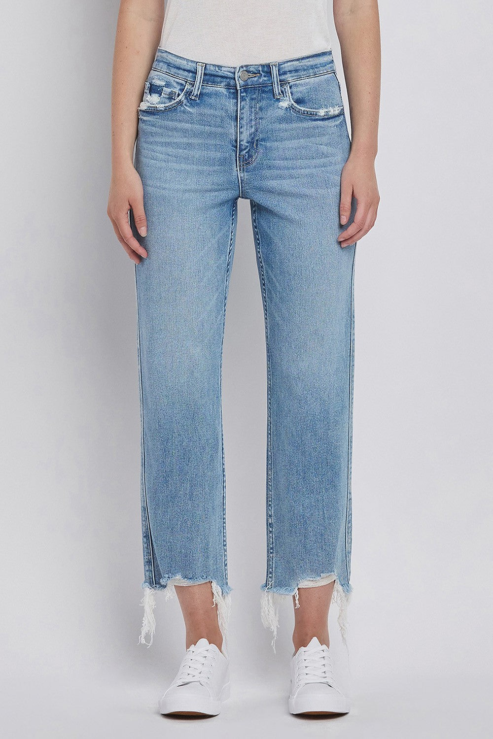 Vervet High Rise Straight Jeans in Fondly