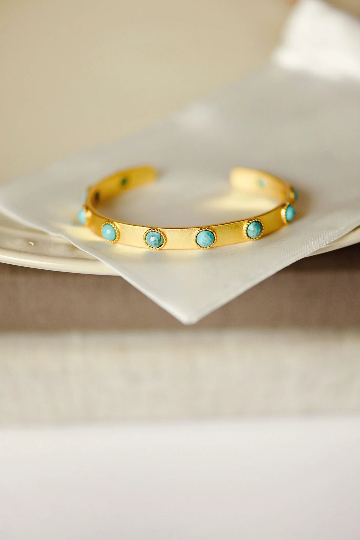 Whitney Mini Cuff in Natural Turquoise