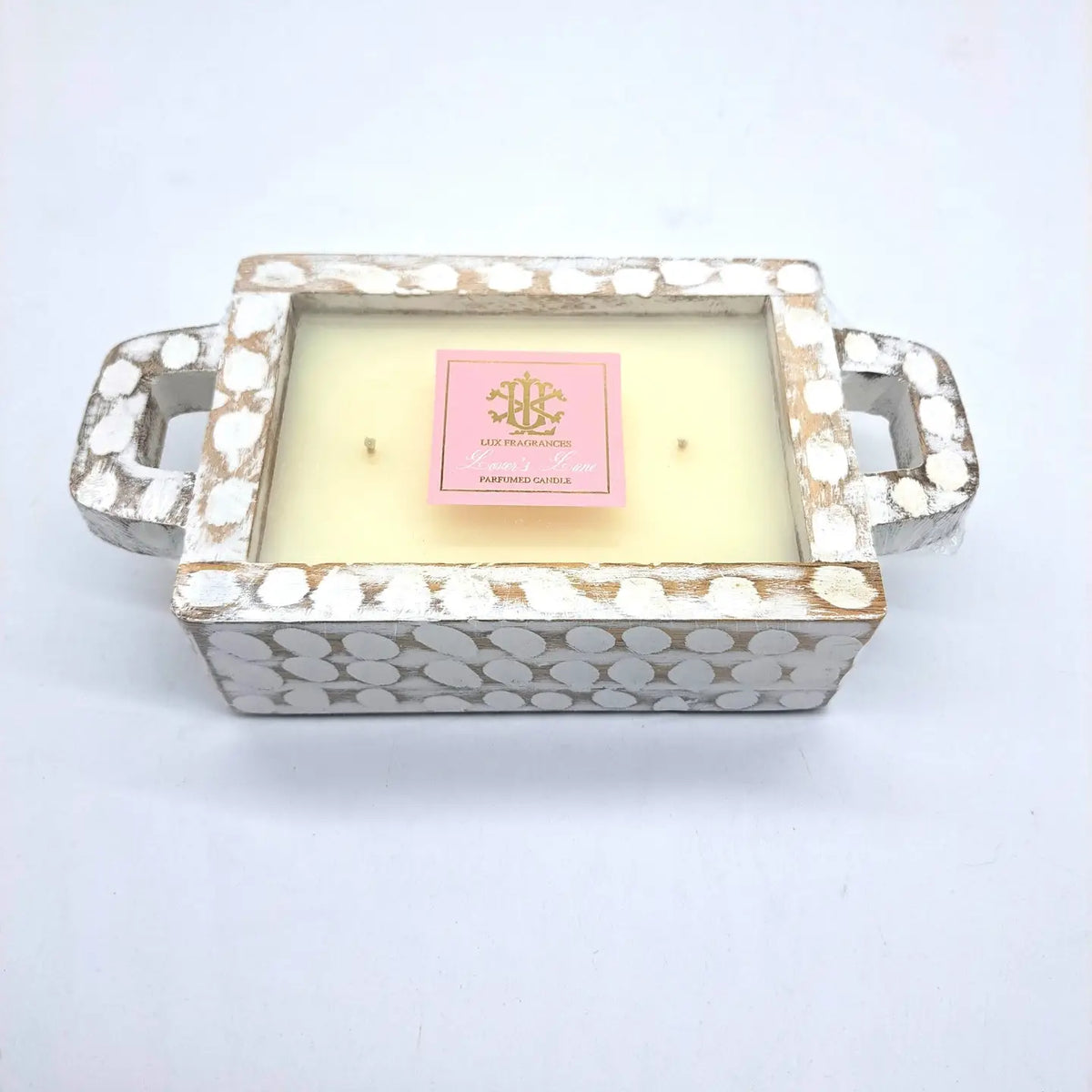 Lover's Lane White Wash Rectangle Candle