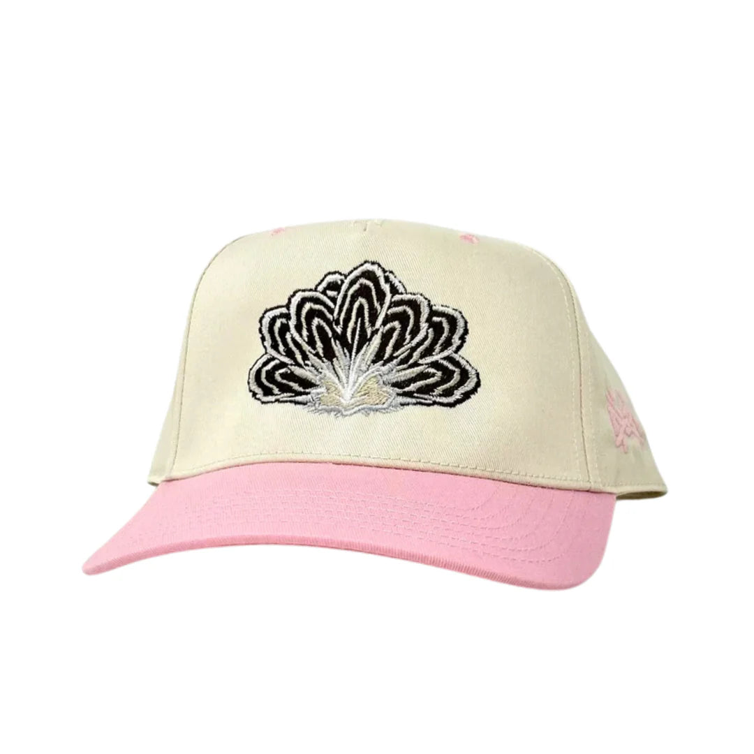 Feather Trucker Hat in Pink